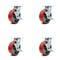 Service Caster 6 Inch Red Poly on Cast Iron Caster Set with Ball Bearings and Brake/Swivel Lock SCC-30CS620-PUB-RS-TLB-BSL-4 - alternate 1